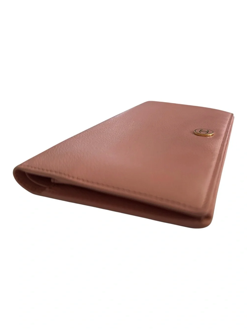CHANEL Vintage Coco Button Yen Long Wallet – Dusty Pink Caviar Leather